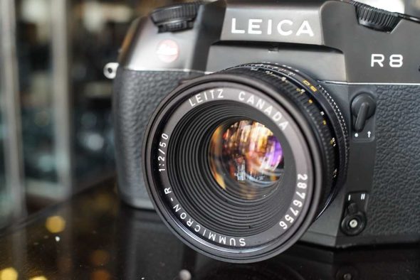 Leica R8 black + Summicron-R 50mm F/2 lens, boxed