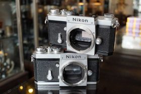 Lot of 2x Nikon F body, chrome silver, OUTLET