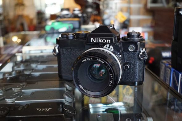 Nikon FE black + AI 50mm F/2 Nikkor lens, boxed