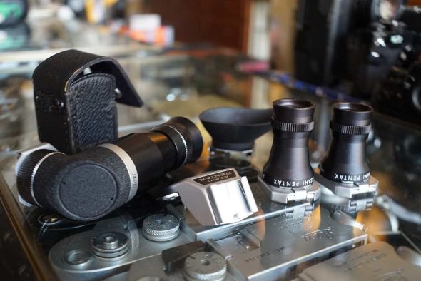Lot of various Eyepieces and finder attachments for Pentax