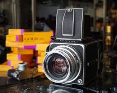 Hasselblad medium format camera with Kodak Gold film