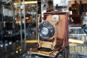 Merkel Minerva camera, fancy folding camera with gold like accents
