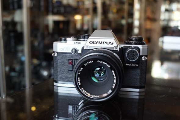 Olympus OM-10 with Manual Adapter + OM 50mm F/3.5 macro lens