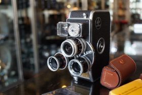 Bolex 8mm camera with accessories and Kern lenses