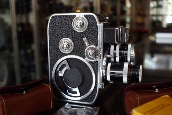 Bolex 8mm camera with accessories and Kern lenses