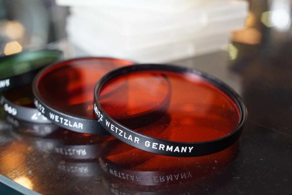 Lot 4x Leica ser VII filter in case. Red, Orange, Green,. 1xB+W