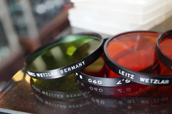 Lot 4x Leica ser VII filter in case. Red, Orange, Green,. 1xB+W