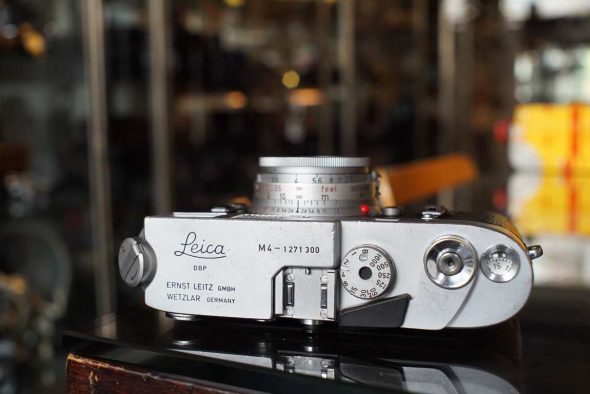 Leica M4 body worn + Elmar 50mm F/2.8 collapsible lens