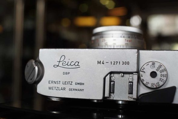 Leica M4 body worn + Elmar 50mm F/2.8 collapsible lens