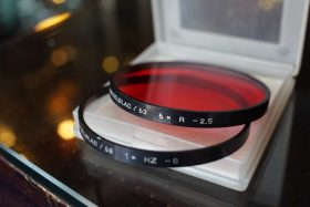 Hasselblad 63 filter lot. Red + UV. for early 50mm