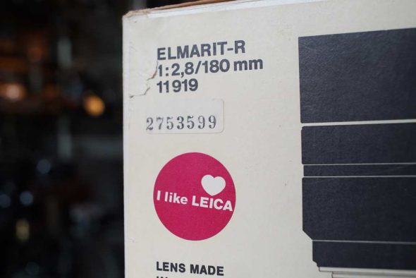 Leica Leitz Wetzlar 1:2.8 / 180mm, Boxed, 3-cam