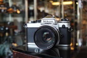 Nikon FE chrome + 50mm F/1.8 AI, light issues, OUTLET