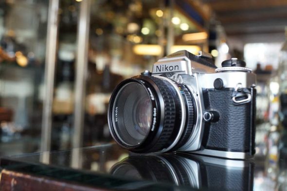 Nikon FE chrome + 50mm F/1.8 AI, light issues, OUTLET