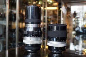 Pair of Nikon F lenses. Nikkor 135mm + 200mm, OUTLET