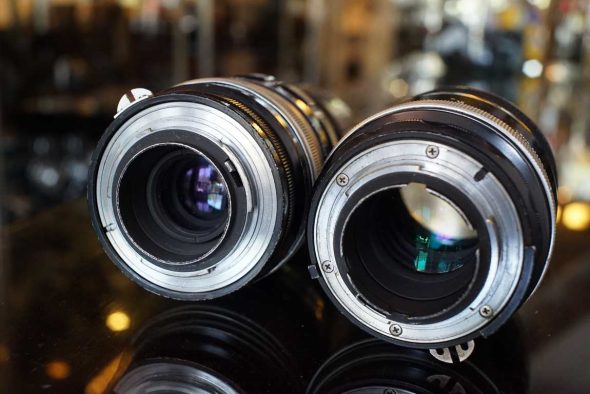 Pair of Nikon F lenses. Nikkor 135mm + 200mm, OUTLET