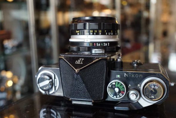 Black Nikon F Apollo with Plain Prism + Nikkor-HC 50mm F/2 lens, worn/collectible