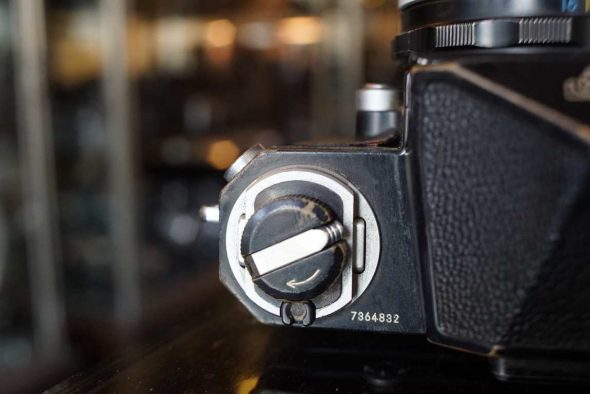 Black Nikon F Apollo with Plain Prism + Nikkor-HC 50mm F/2 lens, worn/collectible