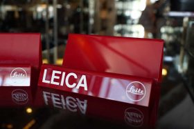 Leica Leitz Red plastic display stands for M or LTM camera