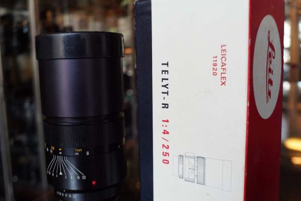 Leica Leitz Telyt-R 250mm F/4 lens, 3-cam, boxed