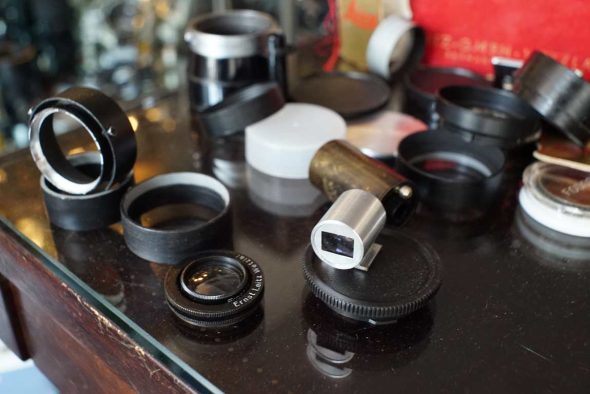 Boxed lot of many Leica accessories