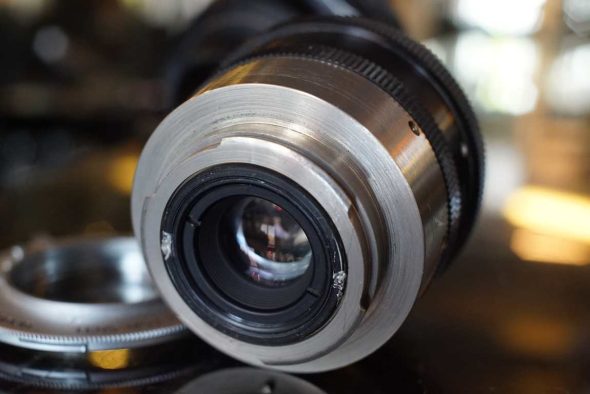 Iscorama anamorphic lens in Exakta mount with Canon FD mount converter