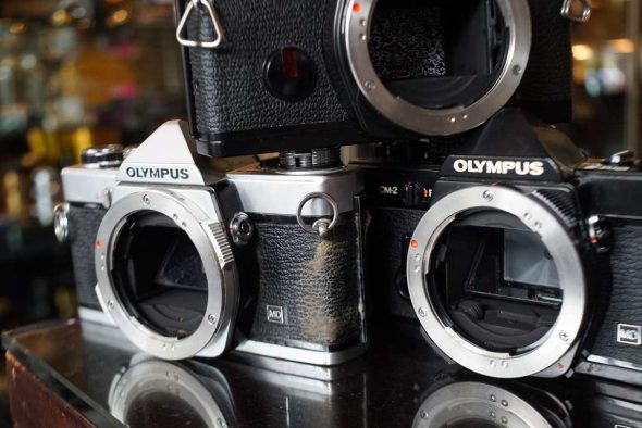 lot of 4x Olympus OM bodies. OM-1n, OM-2sp, OM2n OUTLET