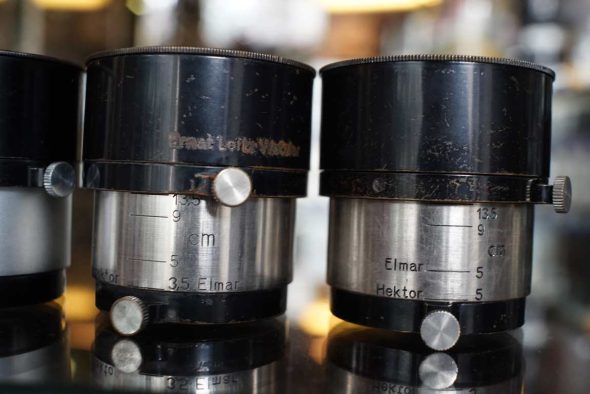 Leica Leitz FIKUS lens hood, 4 different variations