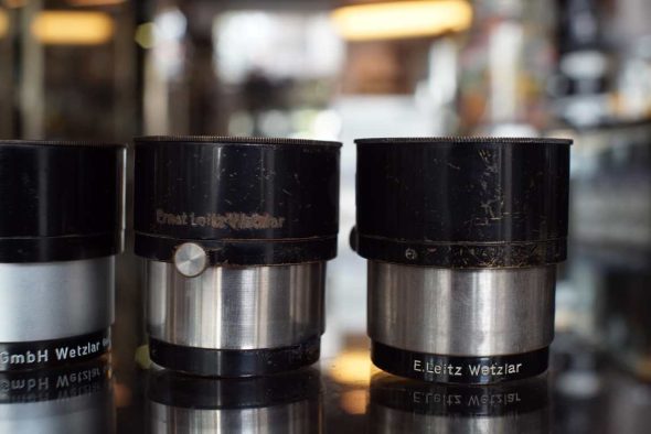 Leica Leitz FIKUS lens hood, 4 different variations
