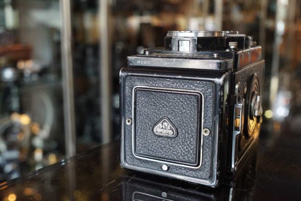 Rolleiflex 3.5F TLR camera, worn