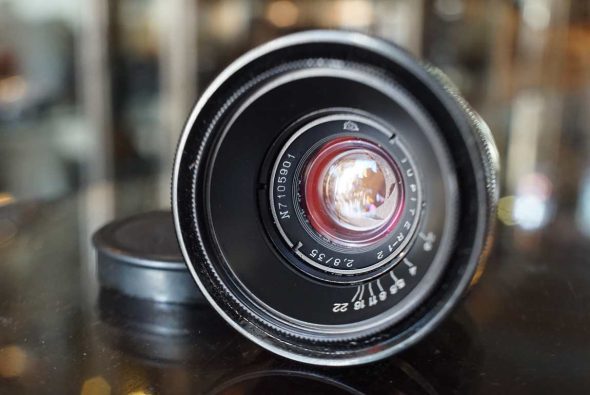 Jupiter-12 35mm F/2.8 LTM lens, with caps and case