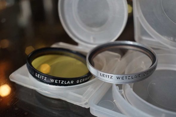 Leica E39 UV and Yellow filter, kit of 2 in cases