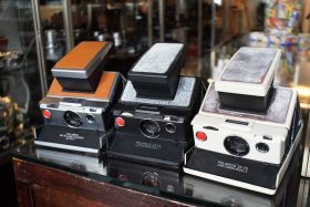 Polaroid SX70 lot of 3, Silver, White, and Black Outlet