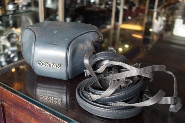 Contax GC-21 blue leather case + straps for G2, boxed