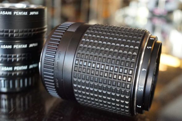 Pentax-M SMC Macro 100mm F/4 lens + 3x extension ring & hood
