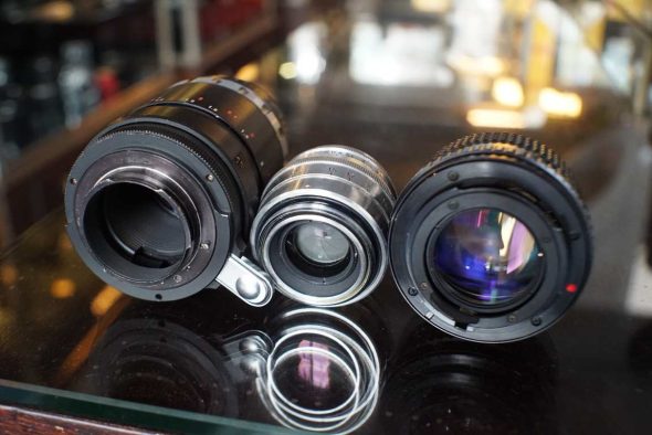 Lot of 3x vintage lens, incl Trioplan, in need for some repairs, OUTLET