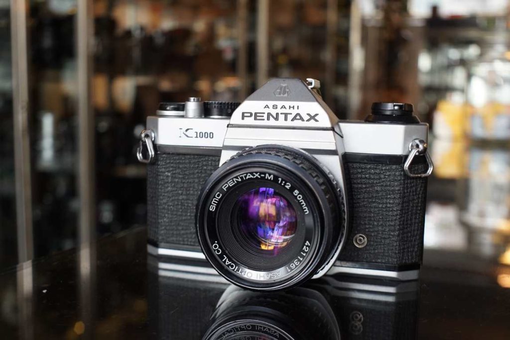 Pentax K1000 + SMC 55mm F/1.8 lens, recently serviced