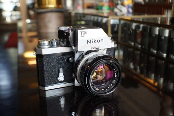 Nikon F chrome with metered prism finder + Nikkor-SC 50mm F/1.4 lens, OUTLET