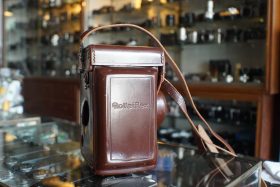 Rolleiflex T leather case + strap + meter cover + hood