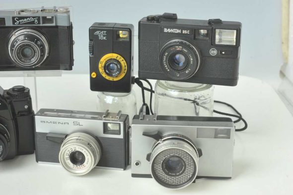 Lot of various Soviet cameras, Agat 18k, Zenit 122 and Smena