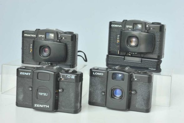 Lot of 4 point and shoots , 2x Lomo LC-A and Cosina CX-1 and CX-2