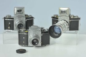 Lot of 3 Early Kine Exakta cameras with lenses