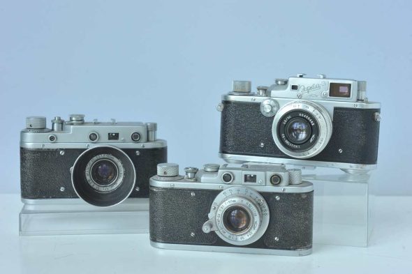 3x Soviet LTM look a like rangefinder cameras