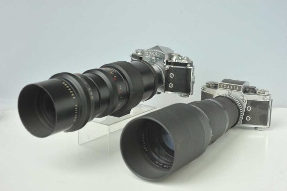Two Exakta cameras budles with large tele lenses