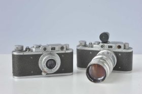 Lot of two Fed 1 cameras with lenses, one marked Leica