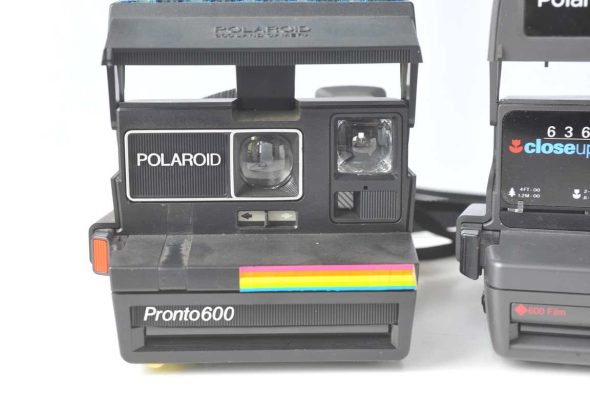 Lot of 5 Polaroid 600 Type cameras, Pronto600, Spirit 600, Lightmixer 630, Supercolor 635 and 636 Closeup