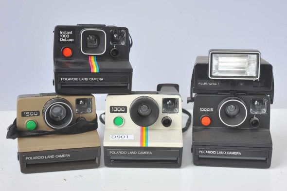 Lot of 4 Polaroid SX70 film type cameras; 1000, 1000S, 1000 Deluxe and 1500