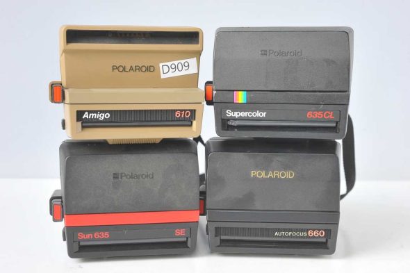 Lot of 4 Polaroid 600 Series cameras, 610, 635CL, Sun 635 SE and 660AF