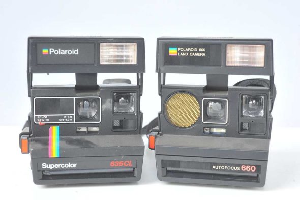 Lot of 4 Polaroid 600 Series cameras, 610, 635CL, Sun 635 SE and 660AF