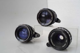 Lot of 3 Schacht lenses for Exakta, 35mm f/2.8, 90mm f/2.8 and 135mm f/3.5