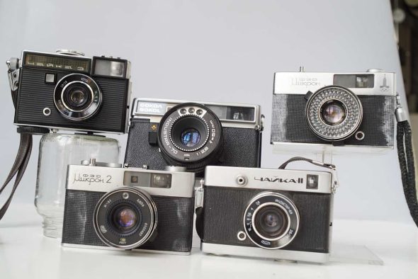 Lot of 5 Soviet 35mm view/rangefinder compact cameras